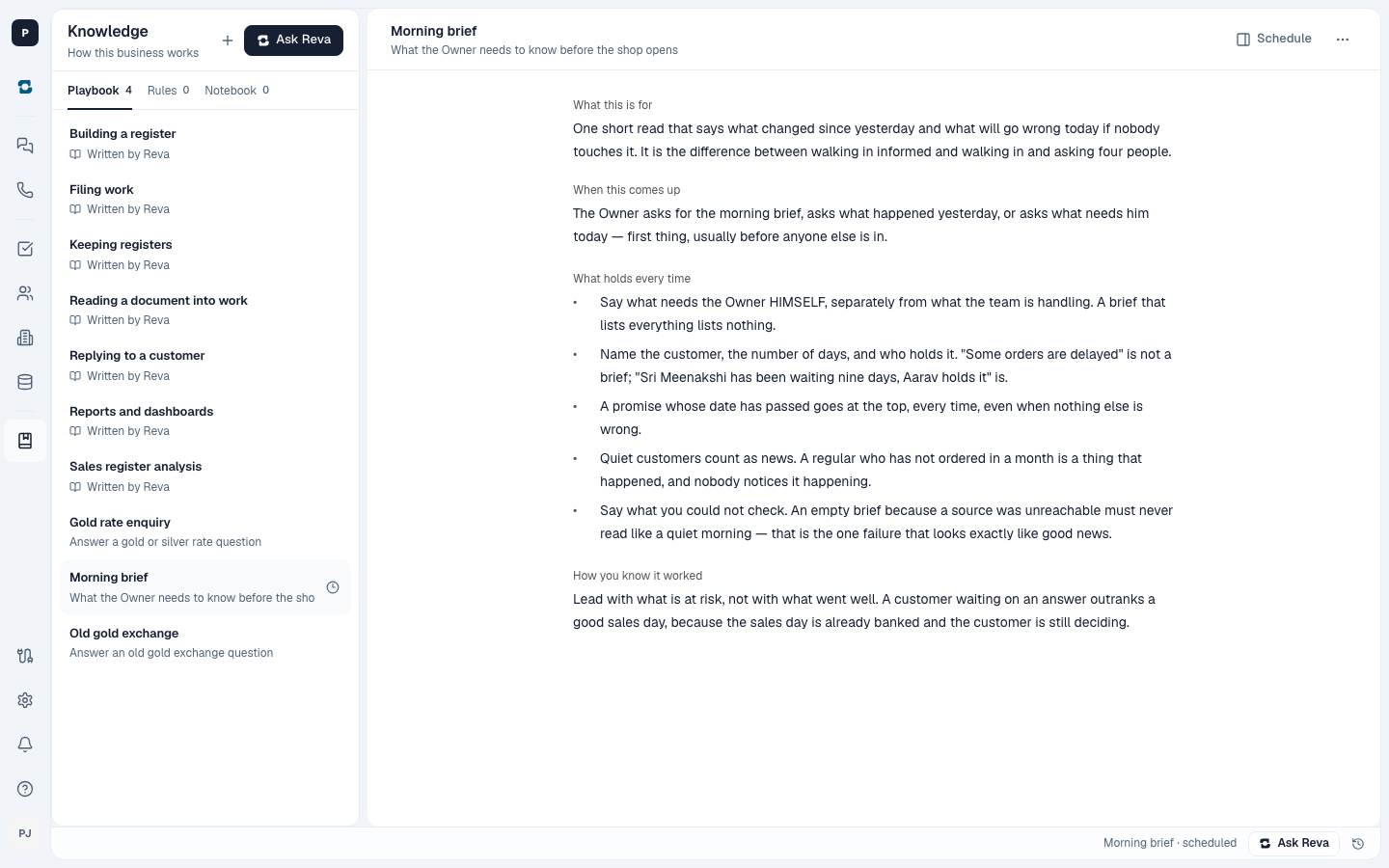 Knowledge on the web: the playbook, with the morning brief method open